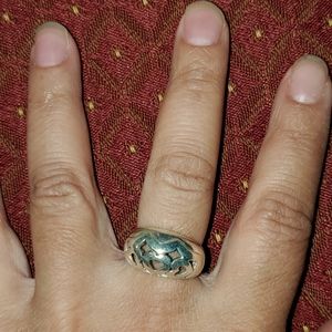 Solid Sterling Silver Dome Ring Sz 8